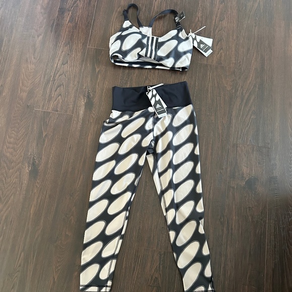 NWT Adidas Marimekko Aero impact Support Bra Size S and Leggings Size M - Picture 1 of 8